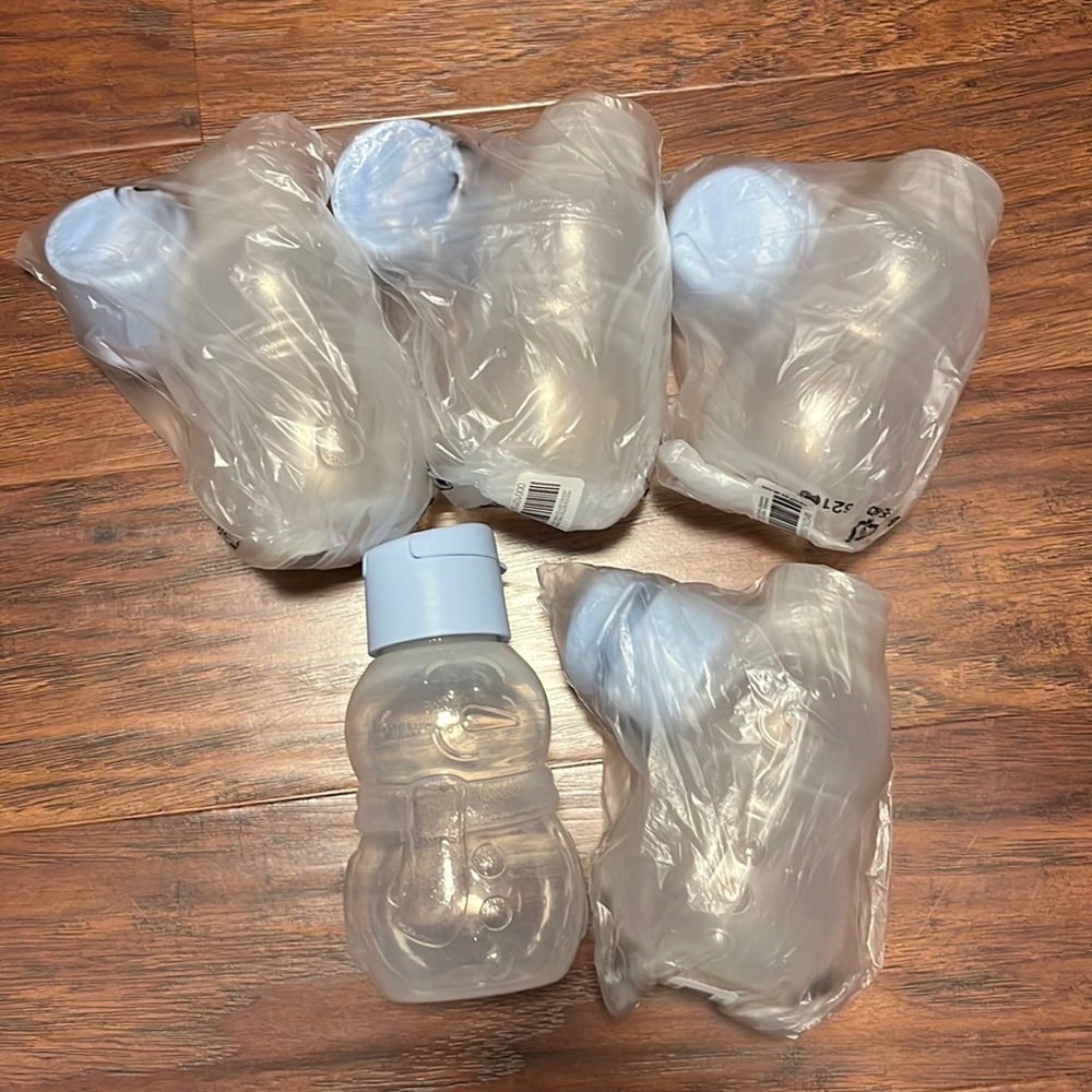 Set of 5 Tupperware Kids Snowman Eco Water Bottle